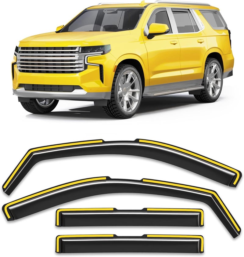 Goholy in-Channel Window Rain Guard for Fit for Chevy Tahoe/Cadillac Escalade/GMC Yukon 2021-2026 Rain Guards Side Window Visors Low Profile Vent Visor Window Deflectors Vent Shades Car Accessories - Image 1